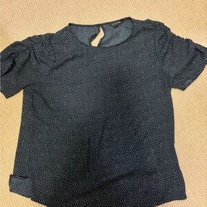 Women's Black Polka Dot Work Top